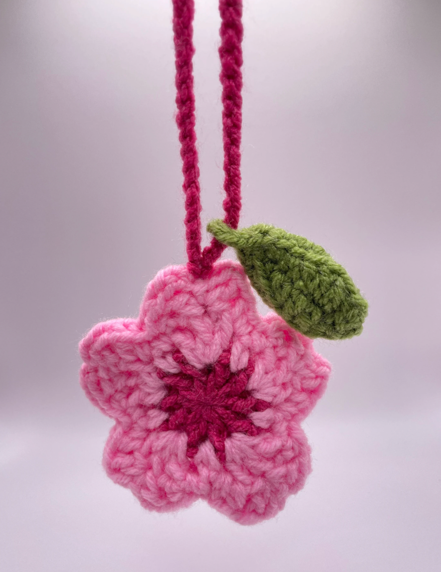 Pink Sakura Flower Bag Charm